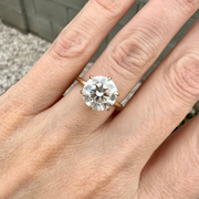 5 CT Round Cut Moissanite Solitaire Engagement Ring | Art Deco Bridal Ring in 14K Gold Mapple Gems